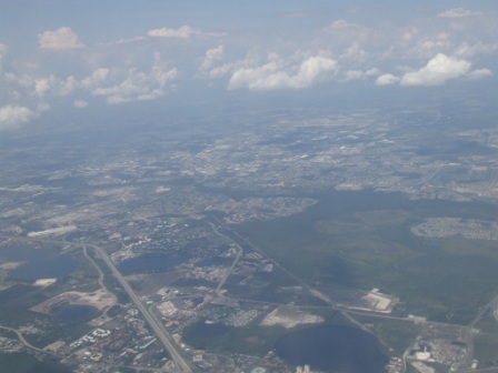 Op de terugweg net voor de tussenlanding in Detroit